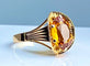 Bague 55 Bague style Art déco en or rose 18 carats avec citrine 58 Facettes AB380