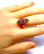 Bague 58 Bague marquise en or jaune 18 carats pavée de rubis 58 Facettes AB395