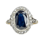 Bague 53 Bague en or jaune et or blanc 18 carats, saphir et diamants 58 Facettes AB396