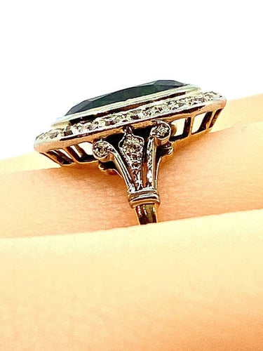 Bague 53 Bague en or jaune et or blanc 18 carats, saphir et diamants 58 Facettes AB396