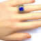 Bague 53 Bague en or blanc 18 carats avec saphir de Ceylan et diamants 58 Facettes AB 407