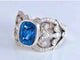 Bague 53 Bague en or blanc 18 carats avec saphir de Ceylan et diamants 58 Facettes AB 407