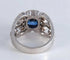 Bague 53 Bague en or blanc 18 carats avec saphir de Ceylan et diamants 58 Facettes AB 407
