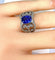 Bague 53 Bague en or blanc 18 carats avec saphir de Ceylan et diamants 58 Facettes AB 407