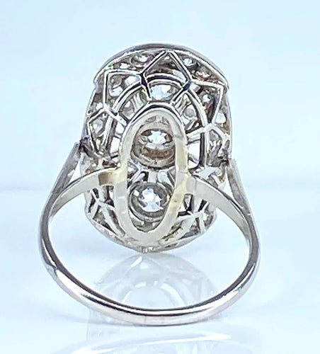 Bague 51 Bague époque 1900 en platine et diamants taille ancienne 58 Facettes AB420
