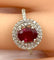 Bague 50 Bague en or blanc 18 carats avec rubis birman et diamants 58 Facettes AB423