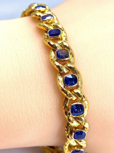 Bracelet Bracelet en or jaune 18 carats et saphirs de Ceylan 58 Facettes AB425
