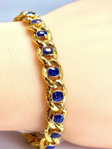 Bracelet Bracelet en or jaune 18 carats et saphirs de Ceylan 58 Facettes AB425