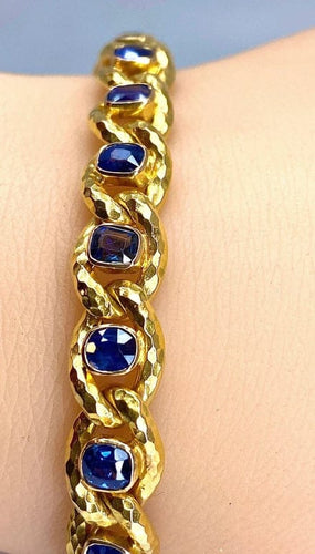Bracelet Bracelet en or jaune 18 carats et saphirs de Ceylan 58 Facettes AB425