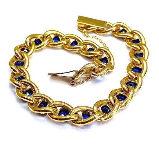 Bracelet Bracelet en or jaune 18 carats et saphirs de Ceylan 58 Facettes AB425