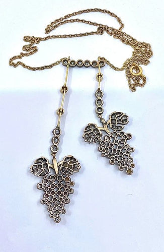 Boucles d'oreilles Parure Napoléon III - Collier négligé et boucles d’oreilles en or 18 ct, argent et diamants 58 Facettes AB437