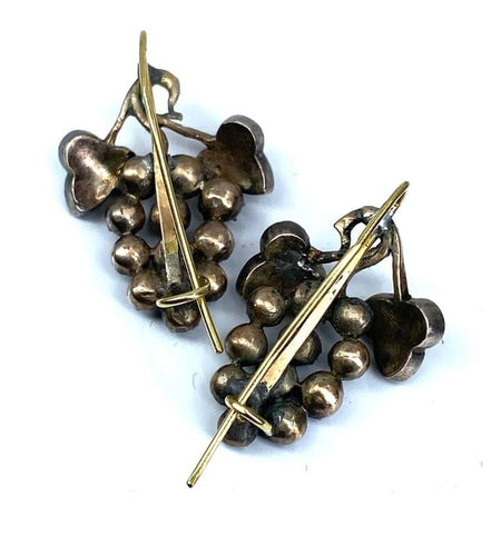 Boucles d'oreilles Parure Napoléon III - Collier négligé et boucles d’oreilles en or 18 ct, argent et diamants 58 Facettes AB437