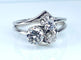 Bague 52 Bague en or blanc 18 carats sertie de 3 diamants 58 Facettes AB450