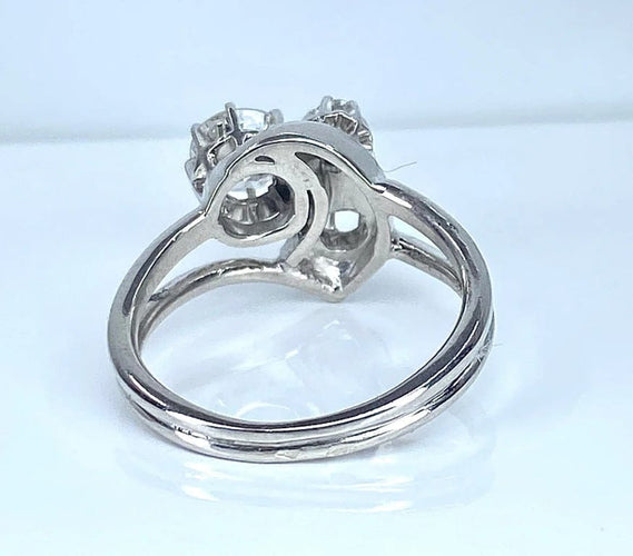 Bague 52 Bague en or blanc 18 carats sertie de 3 diamants 58 Facettes AB450