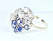 Bague 53 Bague bouquet en or blanc 18 carats, saphirs et diamants 58 Facettes AB455 bis