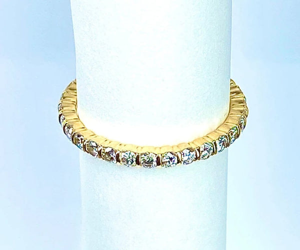 Bague 54 Alliance - Bague en or jaune 18 carats et diamants 1 ct 58 Facettes AB461