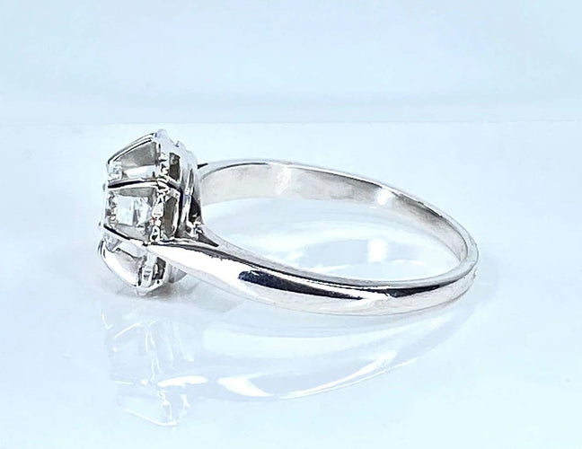 Bague 51 Bague en or blanc 18 carats avec diamant taille brillant 58 Facettes AB462