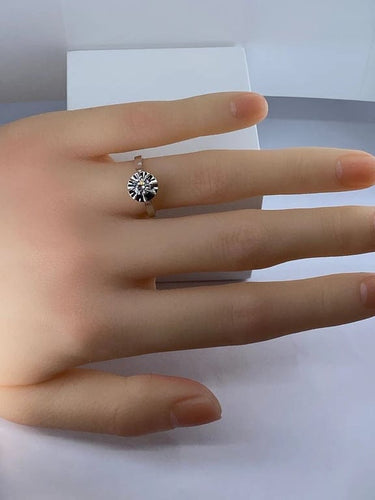 Bague 51 Bague en or blanc 18 carats avec diamant taille brillant 58 Facettes AB463