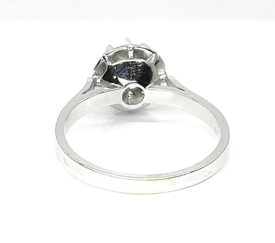 Bague 51 Bague en or blanc 18 carats avec diamant taille brillant 58 Facettes AB463