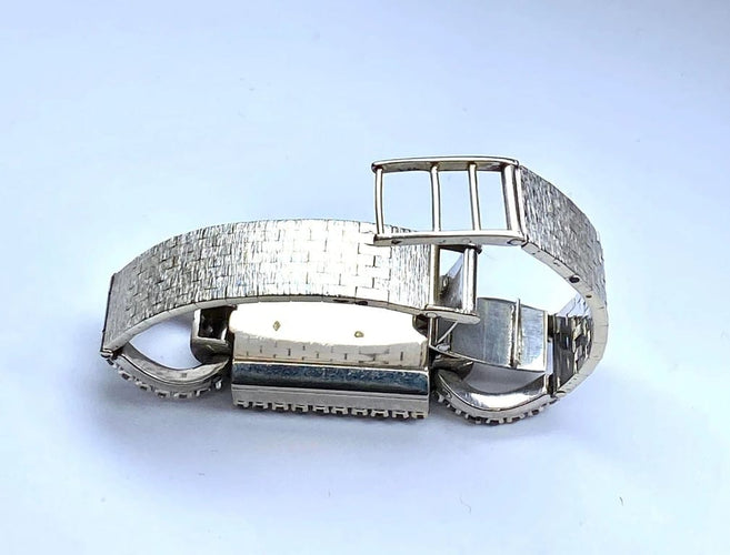 Montre Montre en or blanc 18 carats sertie de diamants (vers 1960-1980) 58 Facettes AB487