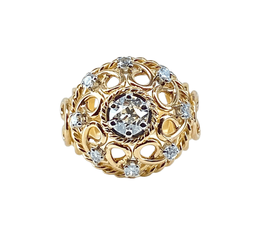 Bague 52 Bague en or jaune 18 carats avec diamants 58 Facettes AB493