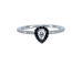 Bague 52.5 Bague solitaire en or blanc avec diamants blancs et noirs 58 Facettes AB509