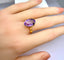 Bague 55 Bague en or jaune 18 carats avec améthyste ovale 58 Facettes AB520