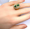 Bague 51.5 Bague en or jaune 18 carats avec émeraudes et diamants 58 Facettes AB531