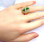 Bague 51.5 Bague en or jaune 18 carats avec émeraudes et diamants 58 Facettes AB531