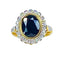 Bague 53 Bague marguerite en or jaune 18 carats, saphir et diamants 58 Facettes AB530