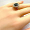 Bague 53 Bague marguerite en or jaune 18 carats, saphir et diamants 58 Facettes AB530