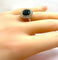 Bague 53 Bague marguerite en or jaune 18 carats, saphir et diamants 58 Facettes AB530