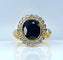 Bague 53 Bague marguerite en or jaune 18 carats, saphir et diamants 58 Facettes AB530