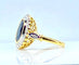 Bague 53 Bague marguerite en or jaune 18 carats, saphir et diamants 58 Facettes AB530