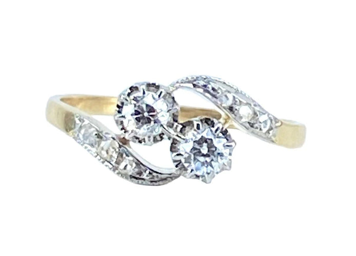 Bague 54 Bague toi et moi en or 18 carats et diamants 58 Facettes AB553