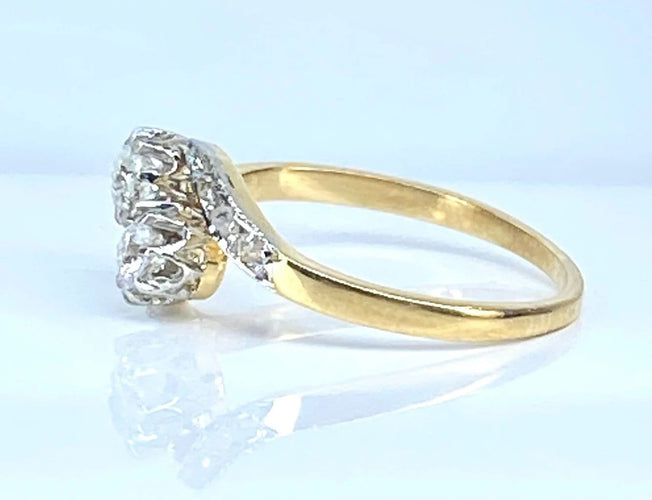 Bague 54 Bague toi et moi en or 18 carats et diamants 58 Facettes AB553