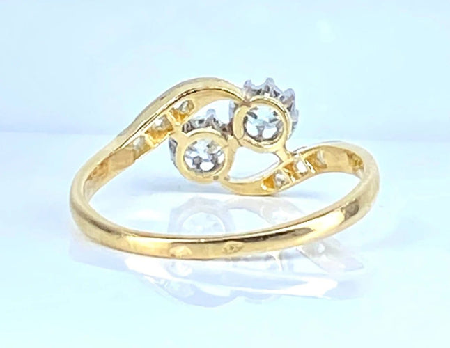 Bague 54 Bague toi et moi en or 18 carats et diamants 58 Facettes AB553