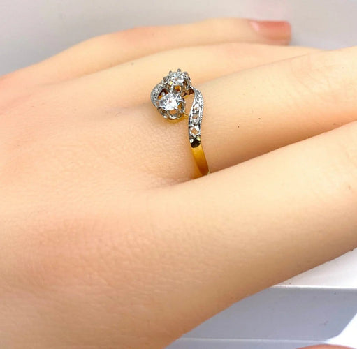 Bague 54 Bague toi et moi en or 18 carats et diamants 58 Facettes AB553
