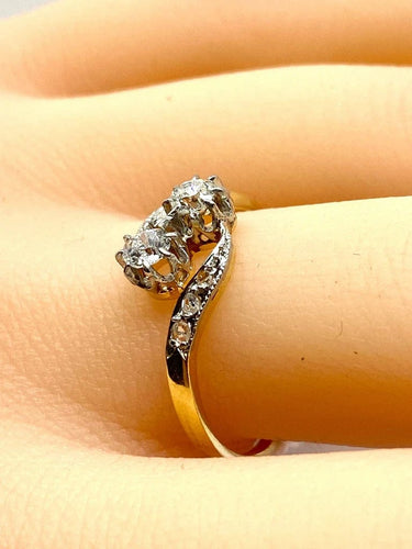 Bague 54 Bague toi et moi en or 18 carats et diamants 58 Facettes AB553