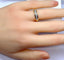 Bague 50 Demi-alliance - Bague en or jaune et or blanc 18 carats et diamants 58 Facettes AB555