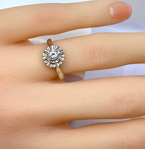 Bague 50 Bague solitaire diamant en or 18 carats et platine 58 Facettes AB560