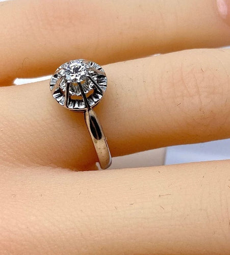Bague 50 Bague solitaire diamant en or 18 carats et platine 58 Facettes AB560