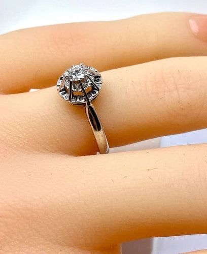 Bague 50 Bague solitaire diamant en or 18 carats et platine 58 Facettes AB560