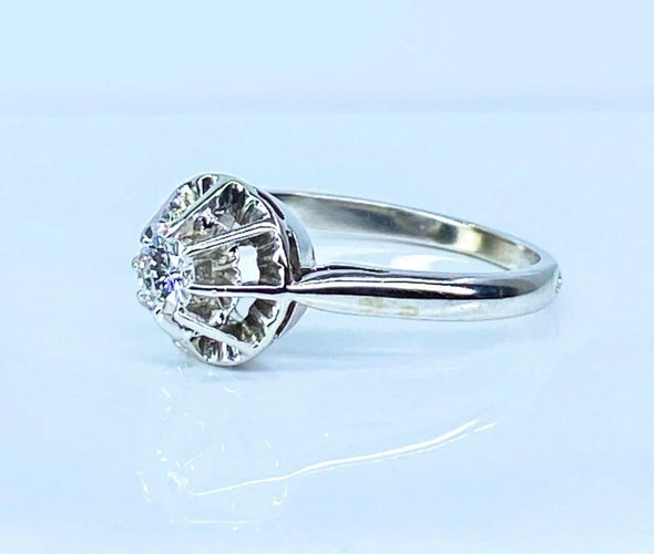 Bague 50 Bague solitaire diamant en or 18 carats et platine 58 Facettes AB560