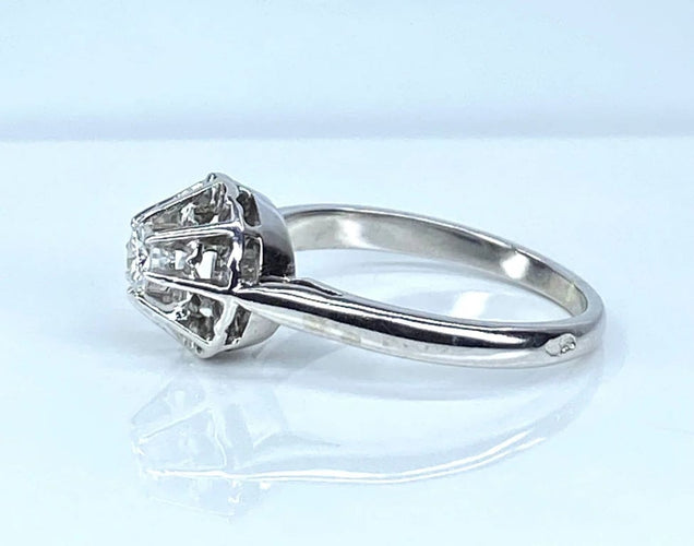 Bague 50 Bague solitaire diamant en or 18 carats et platine 58 Facettes AB560