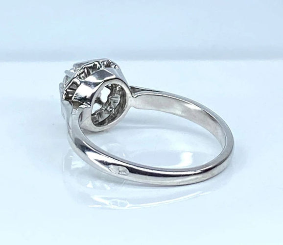 Bague 50 Bague solitaire diamant en or 18 carats et platine 58 Facettes AB560