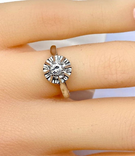 Bague 50 Bague solitaire diamant en or 18 carats et platine 58 Facettes AB560