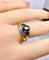 Bague 54 Bague jonc tourbillon en or jaune 18 carats, saphirs et diamants 58 Facettes AB575