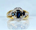 Bague 54 Bague jonc tourbillon en or jaune 18 carats, saphirs et diamants 58 Facettes AB575