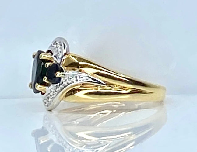Bague 54 Bague jonc tourbillon en or jaune 18 carats, saphirs et diamants 58 Facettes AB575